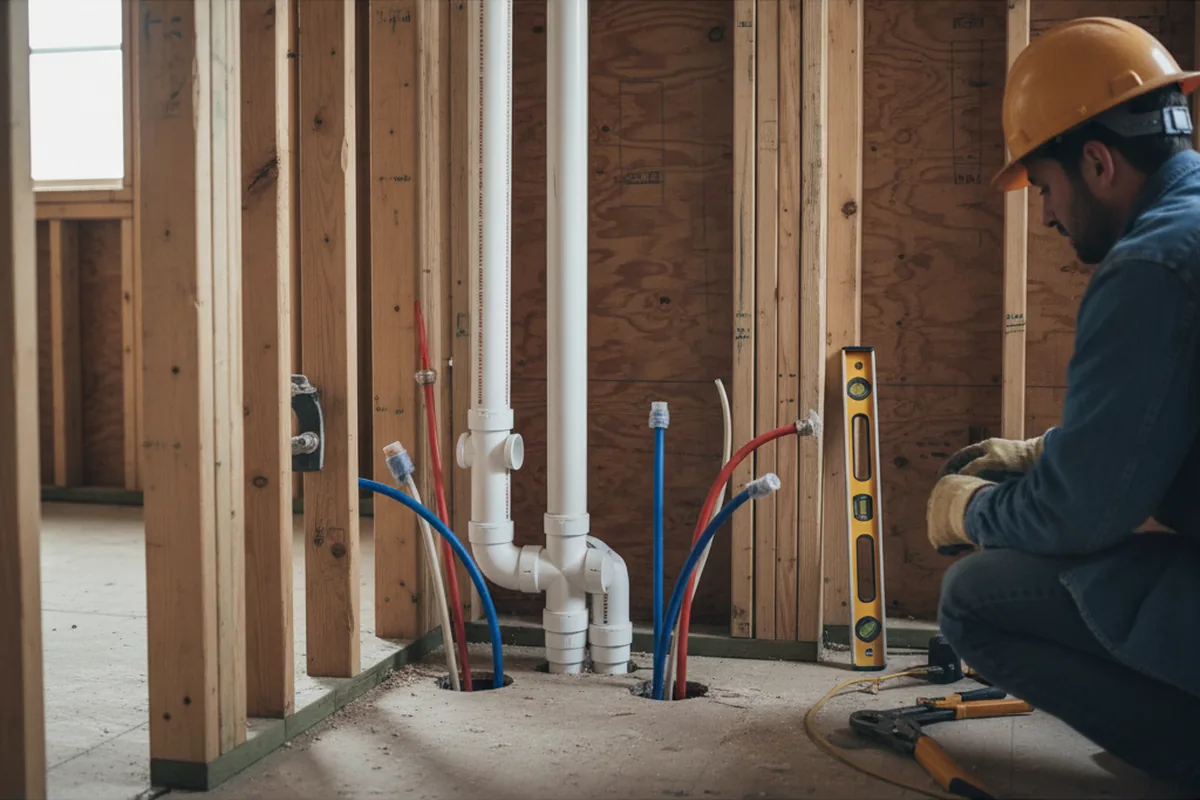 Drain and supply rough-in during Drain Cleaning in Blanding